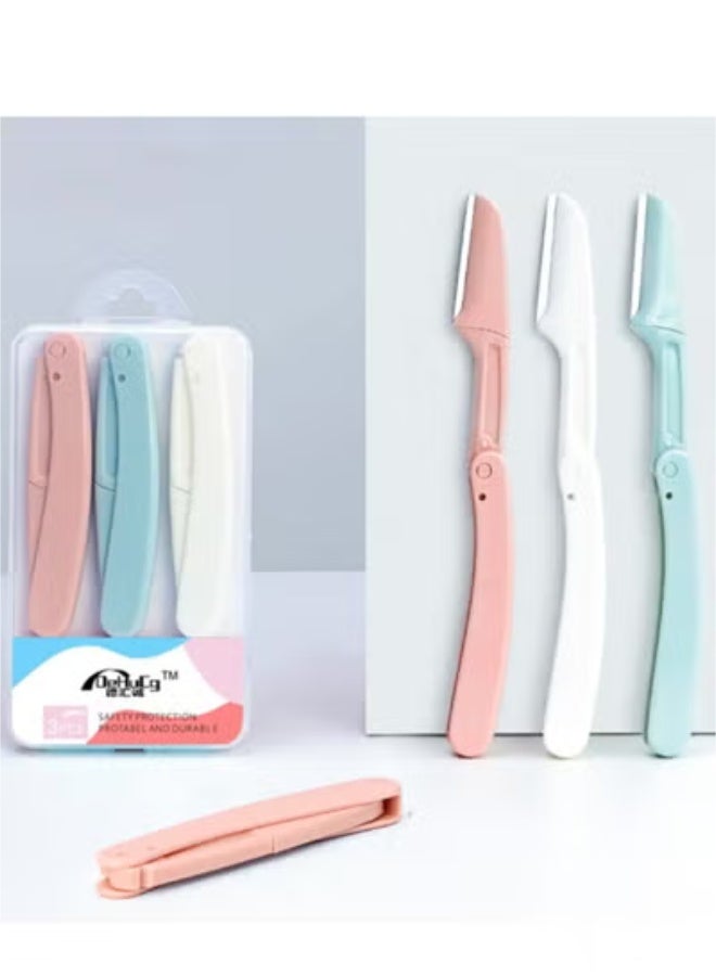 DeHuCg 3Pcs Eyebrow Razor Ladies Razor For Facial And Body Hair Trimmer Safety - Image 1